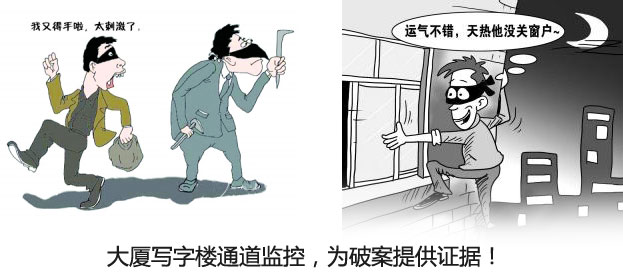 大廈監控記錄小偷作案過程